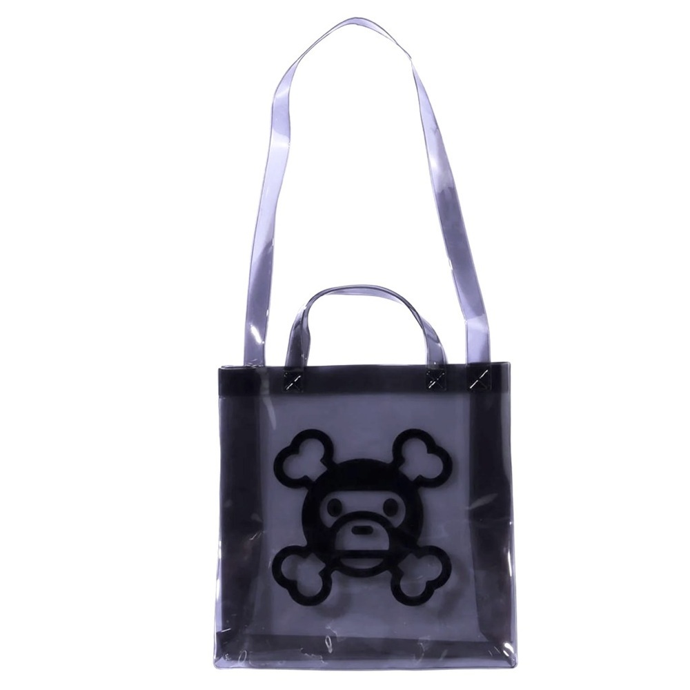 NWT RARE BAPE A Bathing Ape Milo Pirate Store Tote Bag Gray | Clear PVC